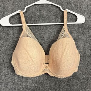 Chantelle Festivite Lace Plunge Bra Size 32DDDD Beige  C36820